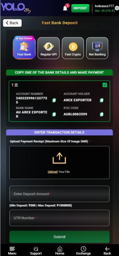 First Deposit